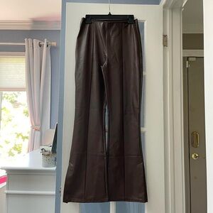 NWT Abercrombie Split Hem Vegan Leather Slim Flare Pant